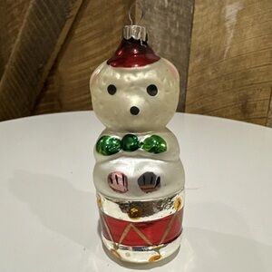 Vintage Christmas Mercury Glass Bear Ornament Great Color * Read Details*